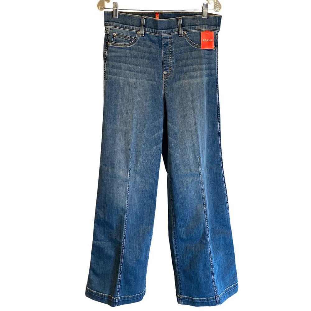 SPANXshape  EveryWear Seamed Front‎ Wide Leg Jeans NWT Women's Large Denim